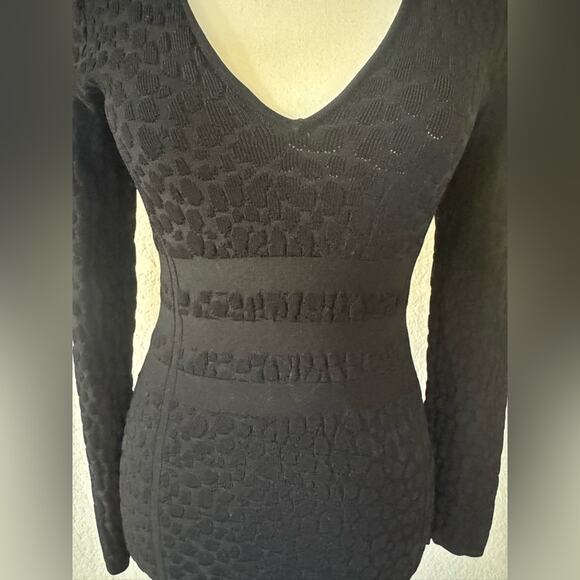Good American Textured Black Long Sleeve Dress - L - Picture 3 of 12